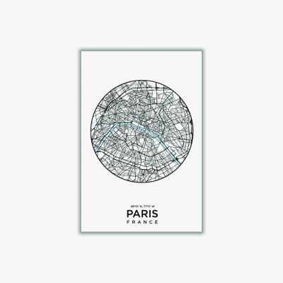 Wolf & Badger Black Map Of Paris Medium Stanley Print House