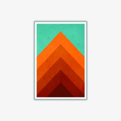 Wolf & Badger Yellow / Orange Orange Peak Mountain A3 297 X 420Mm Stanley Print House