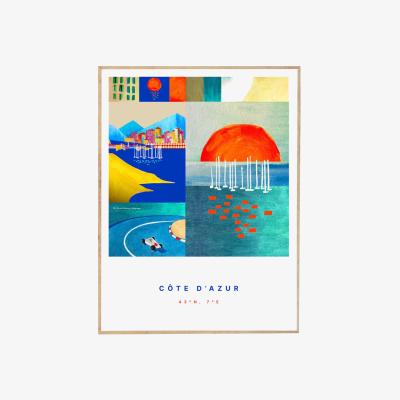 Wolf & Badger Côte D'azur Art Print Poster: Colourful Snapshots From Paradise Awol
