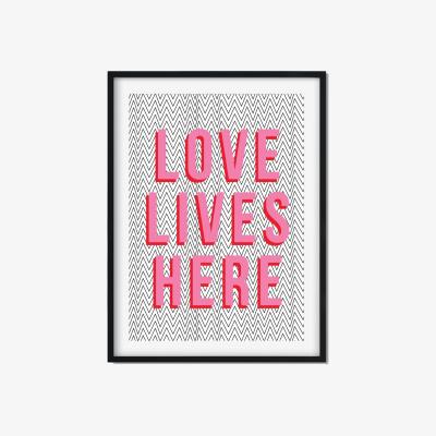 Wolf & Badger Pink / Purple Love Lives Here The Native State