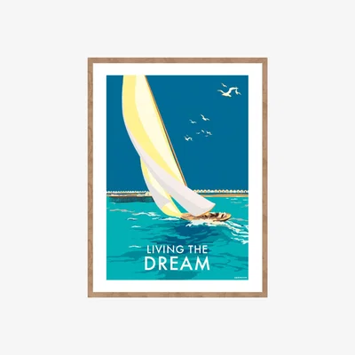 Wolf & Badger Living The Dream Vintage Quote Print | A4 | 210 X 297Mm | Becky Bettesworth