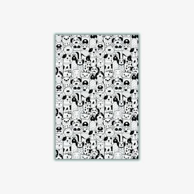 Wolf & Badger Black Where My Dogs At? Extra Large Stanley Print House