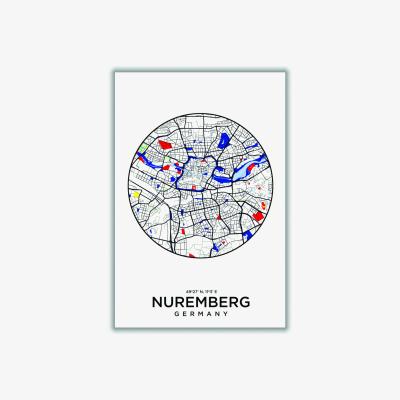 Wolf & Badger Black Map Of Nuremberg Small Stanley Print House