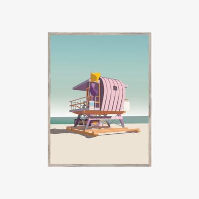 Wolf & Badger Miami Beach Lifeguard Hut - Pink Places & Spaces Art Co.