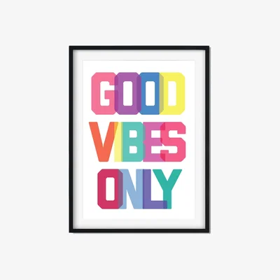 Wolf & Badger Good Vibes Only - Rainbow A3 297 X 420Mm The Native State