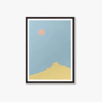 Wolf & Badger Icon Tor Dartmoor Giclée Fine Art Print - Pastels - A3 | A3 | 297 X 420Mm | Dewerstone