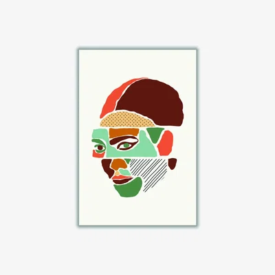 Wolf & Badger Color Abstract Faces #1 Large Stanley Print House