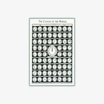 Wolf & Badger Black Clocks Of The World A2 420 X 594Mm Stanley Print House