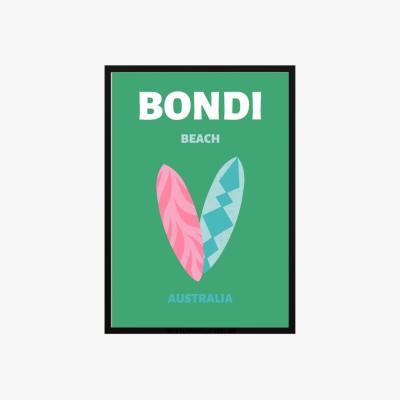 Wolf & Badger Green Bondi Surf Duo Poster | Artchi