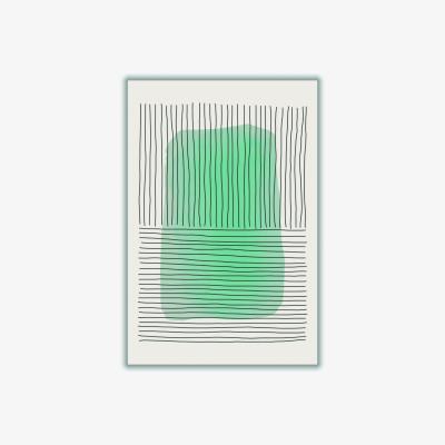 Wolf & Badger Green Minimalism #4 A2 420 X 594Mm Stanley Print House