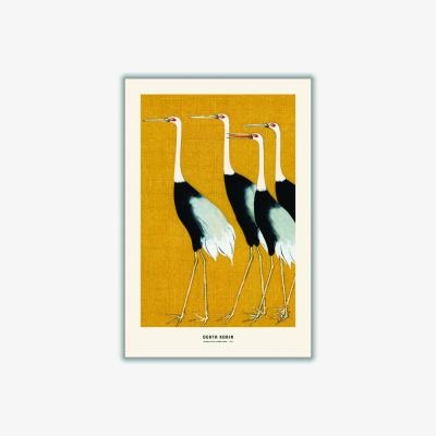 Wolf & Badger Black Ogata Korin - Japanese Red Crown Crane I A2 420 X 594Mm Stanley Print House