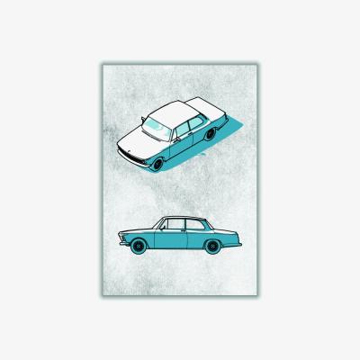 Wolf & Badger Blue Minimal Car Series I Small Stanley Print House