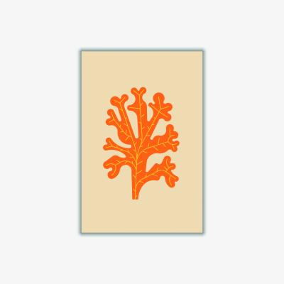 Wolf & Badger Yellow / Orange Orange Seaweed A2 420 X 594Mm Stanley Print House