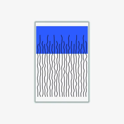 Wolf & Badger Blue Minimal Primary #3 A1 594 X 841Mm Stanley Print House