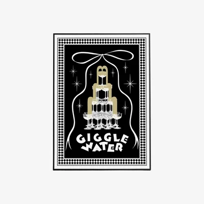 Wolf & Badger Black Giggle Water - Art Print L | Abi Overland Jersey