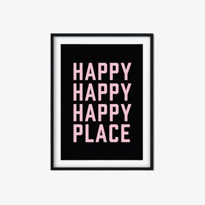 Wolf & Badger Black Happy Place A3 297 X 420Mm The Native State