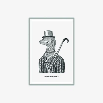 Wolf & Badger Grey Gentlemen Snake Xxs Stanley Print House