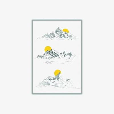 Wolf & Badger Grey Sunny Mountains Medium Stanley Print House