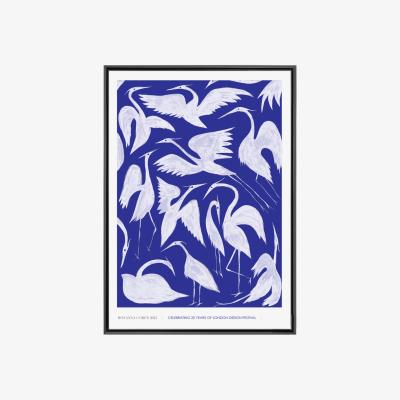 Wolf & Badger Blue / White A3 Ldf Limited Edition Herons Print - Blue & White One Size Rosanna Corfe