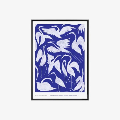 Wolf & Badger Blue / White A3 Ldf Limited Edition Herons Print - Blue & White One Size Rosanna Corfe