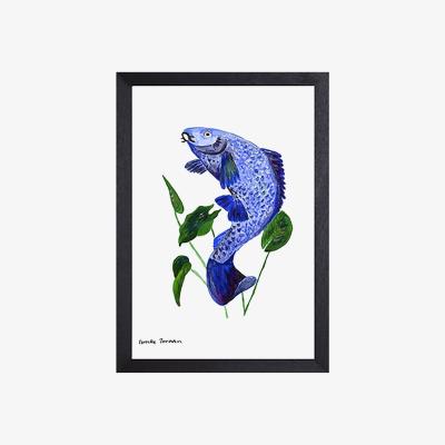 Wolf & Badger Blue Carp Fine Art Print A3 Catchii