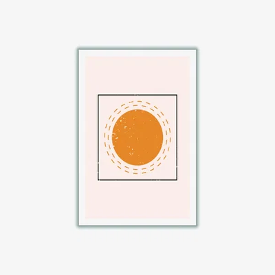 Wolf & Badger Yellow / Orange Abstract Sun For The Win A4 210 X 297Mm Stanley Print House