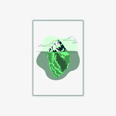 Wolf & Badger Green Iceberg Right Ahead Xxs Stanley Print House