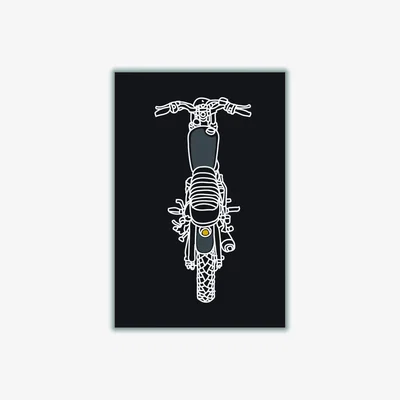 Wolf & Badger Grey Let's Ride! A4 210 X 297Mm Stanley Print House