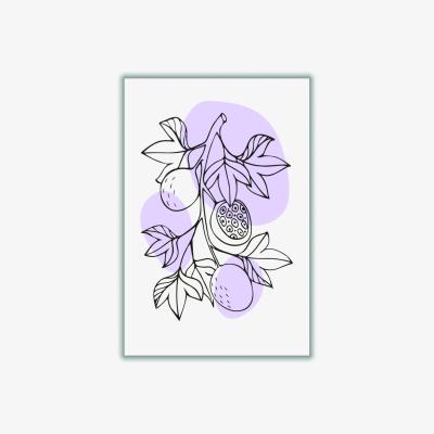 Wolf & Badger Pink / Purple Boho Fruits #1 A4 210 X 297Mm Stanley Print House
