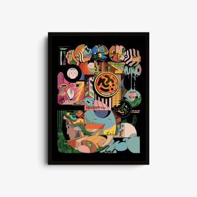 Wolf & Badger Black Bbynaut - Giclee Fine Art Print - Small | 12 X 16" | East Side Studio London