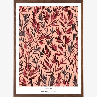 Wolf & Badger Red / Pink / Purple A2 - 'Growth' Blush Pink Botanical Art Print A2 420 X 594Mm Rosanna Corfe