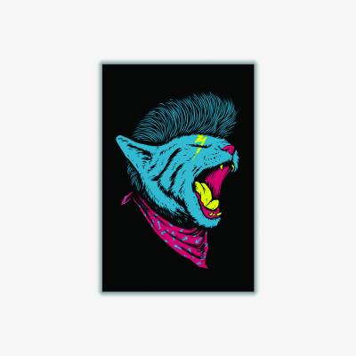Wolf & Badger Blue The Killer Cat A1 594 X 841Mm Stanley Print House