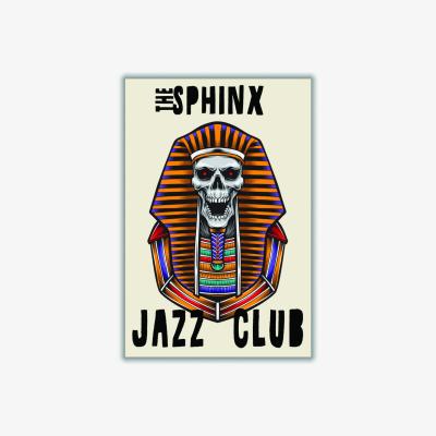 Wolf & Badger Yellow / Orange The Sphinx Jazz Club A3 297 X 420Mm Stanley Print House