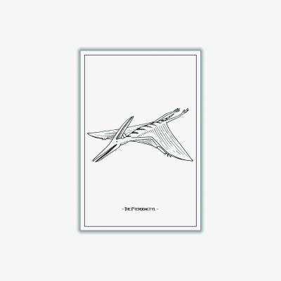 Wolf & Badger Black The Pterodactyl Small Stanley Print House