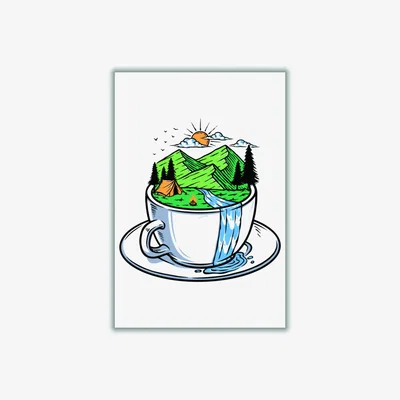 Wolf & Badger Green But First, Nature A2 420 X 594Mm Stanley Print House