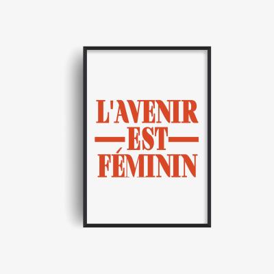 Wolf & Badger Red L'avenir Est Feminin Giclée Art Print A2 420 X 594Mm Fanclub