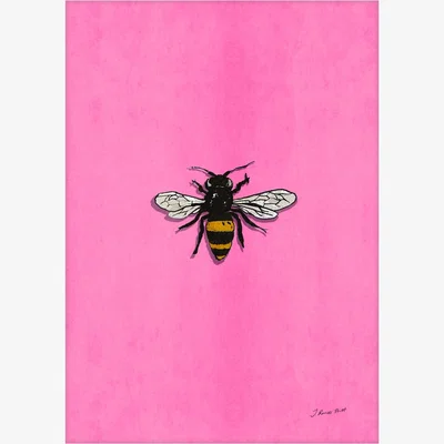 Wolf & Badger Pink / Purple The Bee Signed Print Jessica Russell Flint