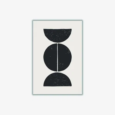 Wolf & Badger Black Minimal Circles #4 A4 210 X 297Mm Stanley Print House
