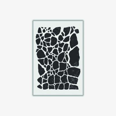 Wolf & Badger Black Geometric Rocky Pattern A1 594 X 841Mm Stanley Print House
