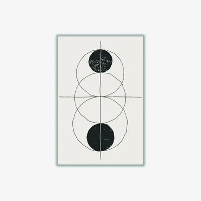 Wolf & Badger Black Minimal Geometric Shapes #1 A3 297 X 420Mm Stanley Print House
