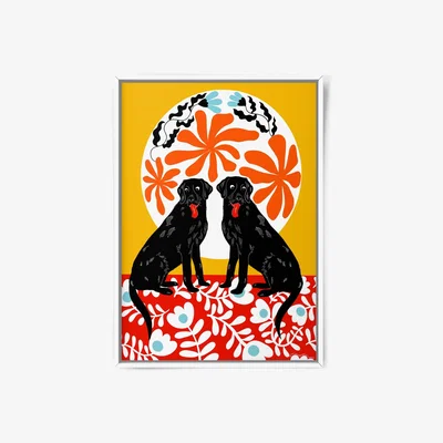 Wolf & Badger Labrador Print A3 297 X 420Mm The Neighbourhood Threat
