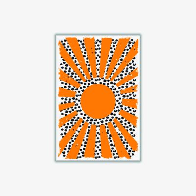 Wolf & Badger Yellow / Orange 70'S Inspired Sun A3 297 X 420Mm Stanley Print House