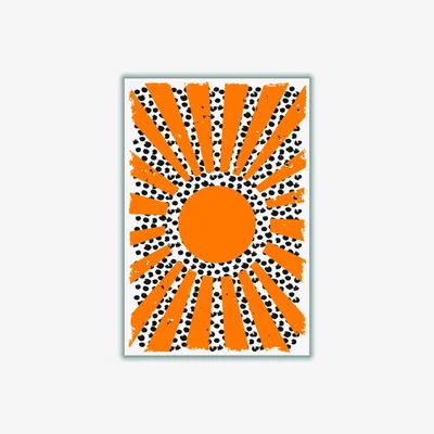 Wolf & Badger Yellow / Orange 70'S Inspired Sun A3 297 X 420Mm Stanley Print House