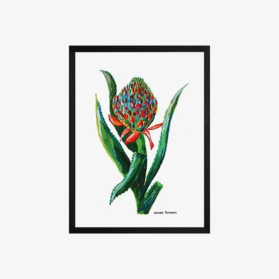 Wolf & Badger White Pineapple Plant Fine Art Print A3 Catchii