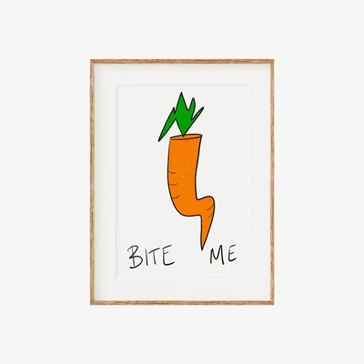 Wolf & Badger Bite Me Print A3 297 X 420Mm Oh Oly