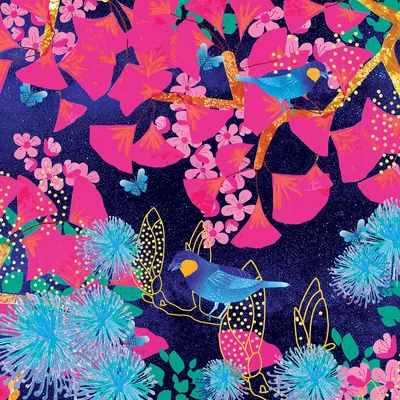 Wolf & Badger Giclee Fine Art Print - Multicolour Amanda West