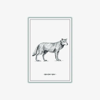 Wolf & Badger Wild Grey Wolf Xxs Stanley Print House