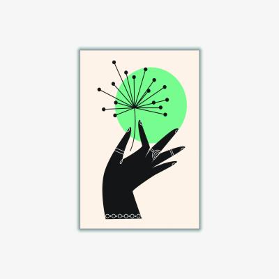 Wolf & Badger Green What A Pretty Flower A4 210 X 297Mm Stanley Print House