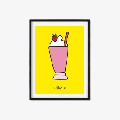 Wolf & Badger Yellow / Orange Milkshake A3 297 X 420Mm The Native State
