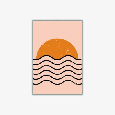 Wolf & Badger Yellow / Orange Everything Moves In Waves A4 210 X 297Mm Stanley Print House